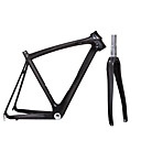 700C High Quality Full Carbon Feather Light Road Bike Frame with Rigid Fork Natural Color