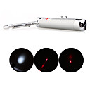  2 em 1 mini levou vermelho e prateado ponteiro laser lanterna chaveiro