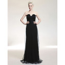 Chiffon Elastic Satin Sheath/Column Strapless Floor-length Evening Dress inspired by Dianna Agron