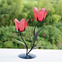 Red Tulip Metal Candle Holder