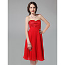 A-line Princess Sweetheart Strapless Knee-length Chiffon Bridesmaid Dress