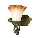 1-light Glass Wall Sconce in Floral Design