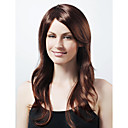 Capless lange chocolade bruin lichaam wave 100% echt haar pruik met kant bang
