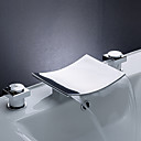 cascada de latón baño grifo del fregadero de acero inoxidable tubo de salida (extendida)