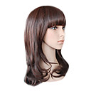 Capless Long Top Grade Quality Synthetic Chocolate Brown Curly Mini Hair Wig