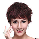 Capless Short 100% Human Hair Chocolate Brown Curly Elegant Hair Wig