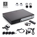 4-Kanal CCTV-Kit + 2 Stück weiß-Dome-Kamera + 2pcs weiße wasserdichte Kamera + 500GB HDD