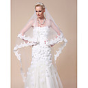 Two-tier Chapel Wedding Veil With Lace Applique Edge