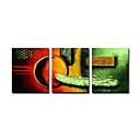 Hand-painted Abstract Oil Painting with Stretched Frame - Set of 3