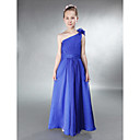 A-line One Shoulder Floor-length Chiffon Junior Bridesmaid Dress