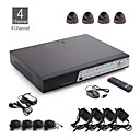 4-Kanal CCTV-Kit + 4pcs dunkelgrau-Dome-Kamera + 500GB HDD