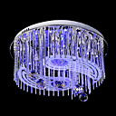 Galaxy Featured Stainless Steel 6-Light Flunsh Mount With Crystal Drops