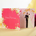 "Happy Marriage" Delicate Bride and Groom Design Folded Wedding Invitation (Set of 60)