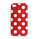 Premium Unique Hard Protective Back Case for iPhone 4 - Red,White Dot