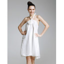 Taffeta Sheath/Column Halter Knee-length Cocktail Dress