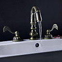 Antique Bronze Finish Widespread Bathroom Sink Faucet (Baroque Design)