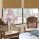 60W Pink Floral Table Light with Crystal Drops
