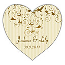 Personalized Heart-shaped Favor Stickers—Old World Elegance(set of 90)