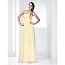 Sheath/ Column One Shoulder Floor-length Beaded Chiffon Evening Dress