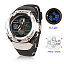 Men's and Women's Multi-Functional Silicone Digital Analog Automatic Wrist Watch (Black)