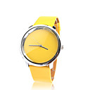 Fashionable Quartz Wrist Watch with Yellow PU Band