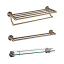3-Piece Antique Brass Bathroom Accessory Set