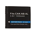 1000mAh 3.7V Digital Camera Battery NB-8L for CANON PowerShot A3100,A3000,IS