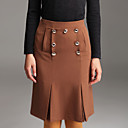 TS Royal Style Bottons Design Knee-length Skirt