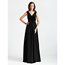 Sheath/ Column V-neck Sleeveless Floor-length Chiffon Bridesmaid Dress