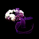 blanco precioso con flor morada flor de papel de la boda muñeca niña de las flores