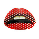  5 piezas temporaty corazón rojo de labios etiqueta tatuaje