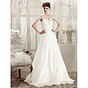 A-line Straps Sweep/ Brush Train Organza Wedding Dress