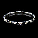  Black And Clear Ladies' Rhinestone Wedding Tennis In Silver Alloy