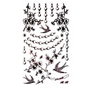 5 Stück schwarz Schmuck wasserdicht temporäres Tattoo (17,5 cm * 10cm)