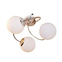 Modern Semi Flush Mount with 3 Lights in Globe Shade