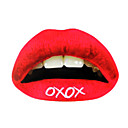 5 piezas de color rojo "xoxo" labio temporaty etiqueta tatuaje