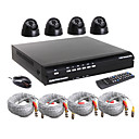 High Cost-Efficient 4CH DVR Kit With Dome Camera (H.264 Compression, 420TV Line CMOS Camera)
