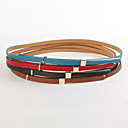 TS Buckle Printed Leather Wide Belt