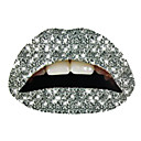5 Pcs Glitter Silver Temporaty Lip Tattoo Sticker