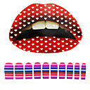 5 Pcs Lip Tattoo and 10 Pcs Nail Stickers