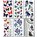 6 piezas de la mariposa del tatuaje temporal mixta