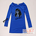 colletto delle donne di stampa rotonda t-shirt