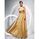 Sheath/Column Straps Floor-length Chiffon Tulle Evening Dress