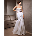 trompeta / sirena cariño barrer / cepillo tren vestido de novia de raso