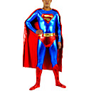 rosso e blu lucido metallizzato uomini spandex Zentai ispirato da superuomo