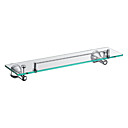 verchroomd massief messing wandsteun met gesatineerd glas