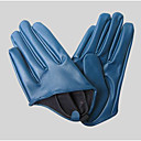 Faux Leather Fingertips Wrist Length Party Gloves