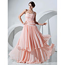A-line Sweetheart Floor-length Chiffon Evening Dress