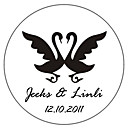 Personalized Favor Stickers - Double Swan (pack of 90)