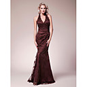 Trumpet/Mermaid Halter Floor-length Lace And Elastic Silk-like Satin Mother Of The Bride Dress
